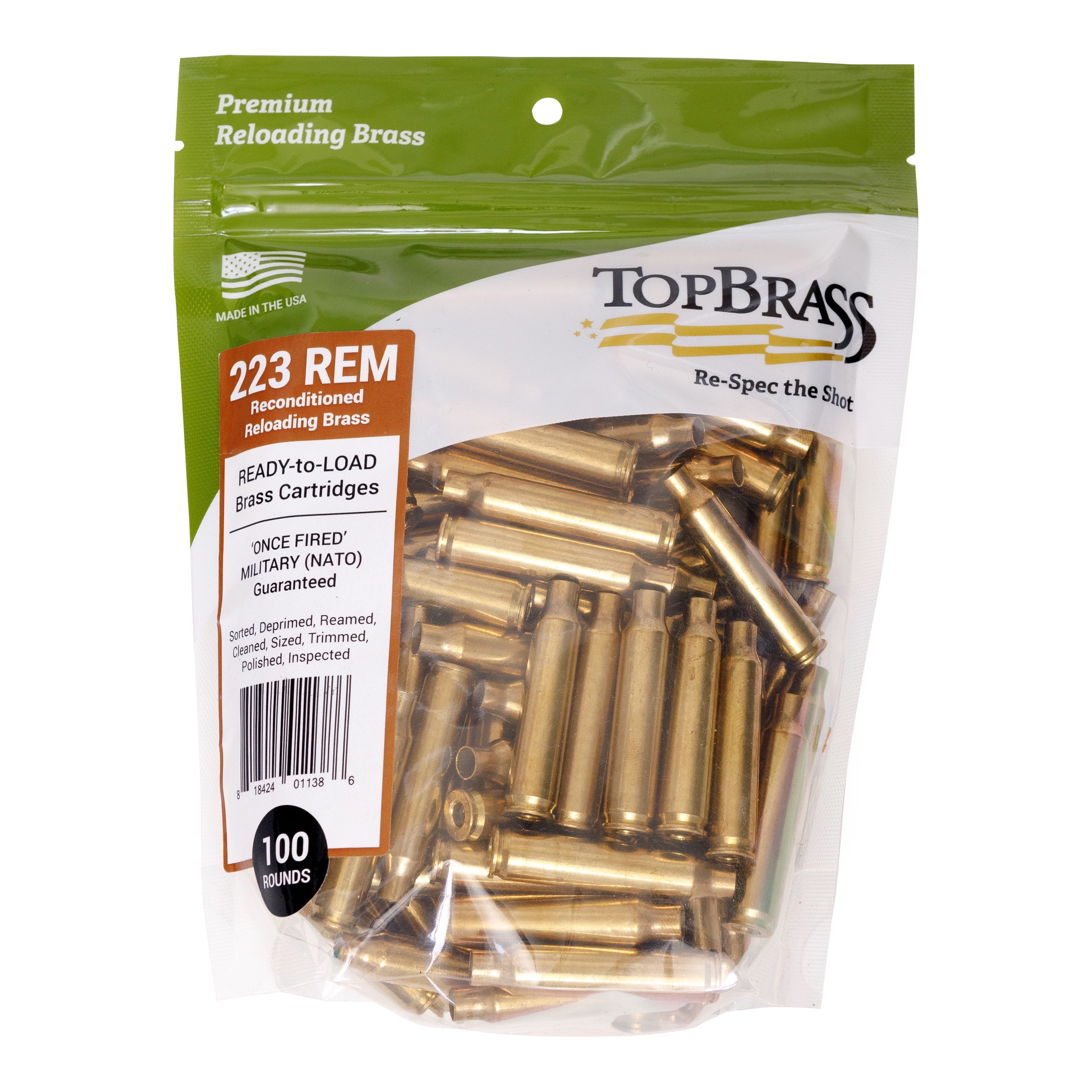 .223 Rem Premium Reconditioned Brass