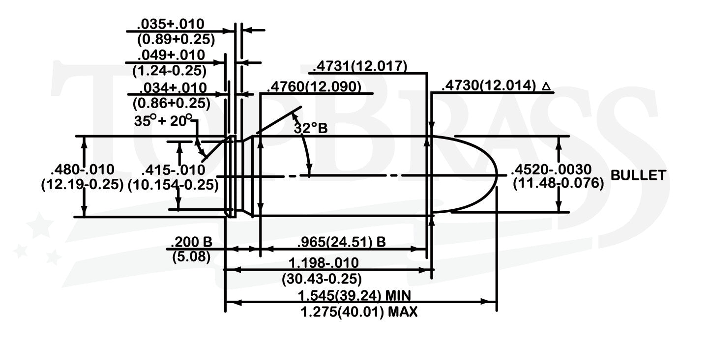 .45 Win/Mag Brass