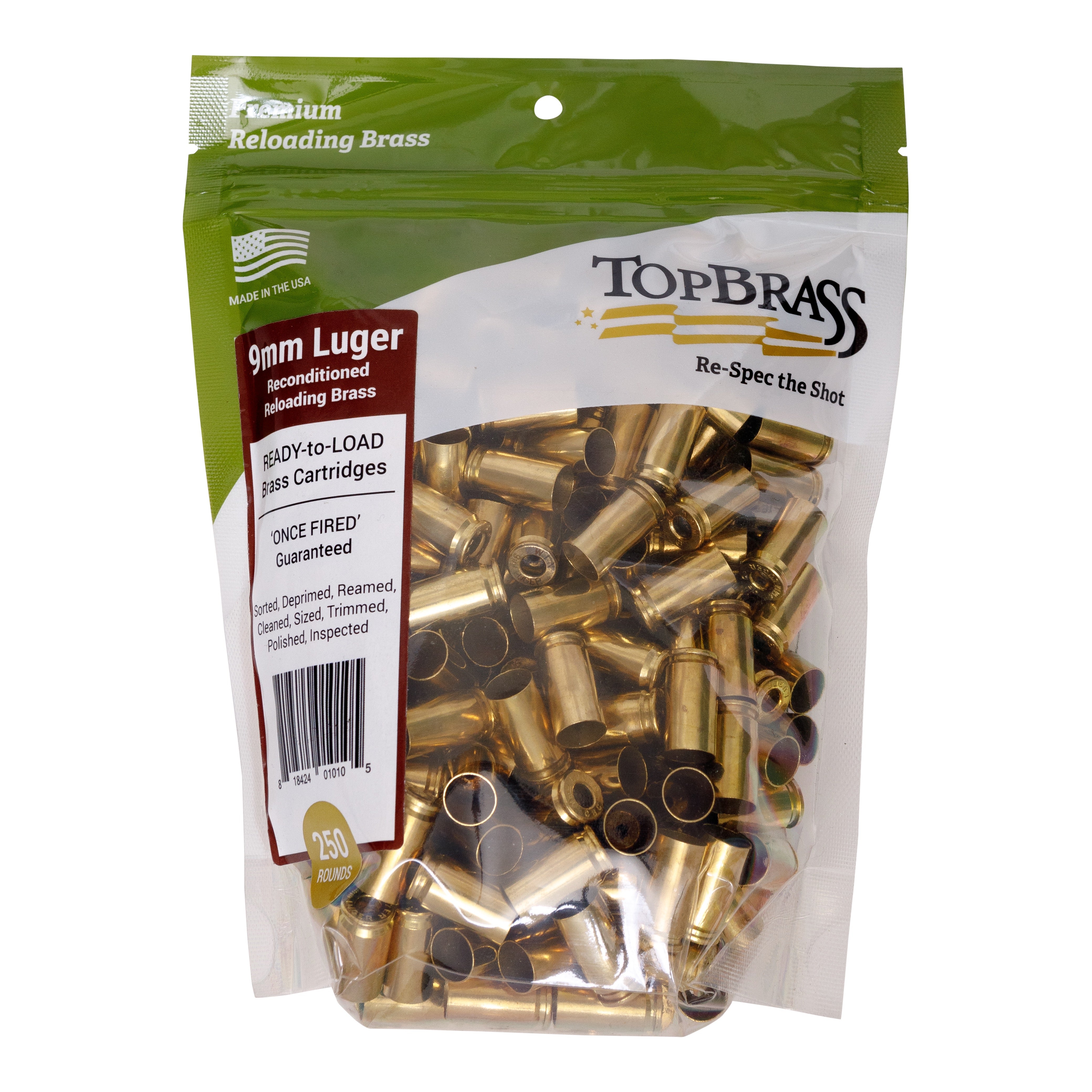 9mm Luger Reconditioned  Brass