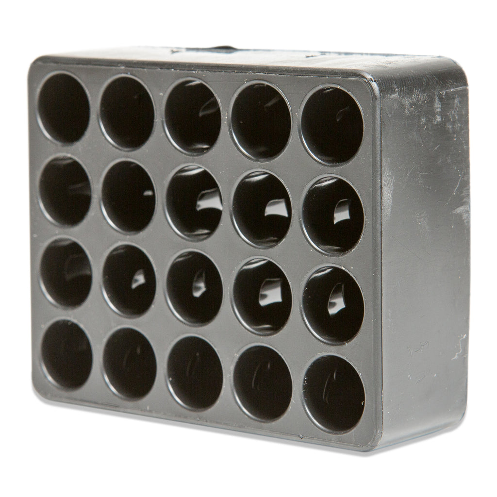 Black Plastic Ammunition Tray for 9mm, 380, .38, or . 357 Magnum - 20 or 50 Capacity